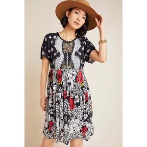 Blank London Floral Print Dress Trudie Tunic‎ Casual Mini Dress Large Summer Sun